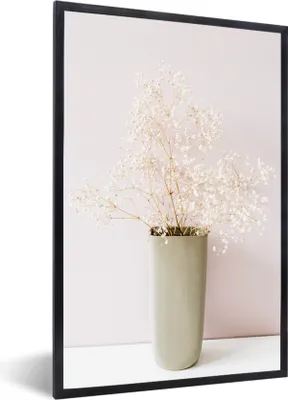 Produktbild von MuchoWow® Gerahmtes Poster Pflanzen - Vase - Stilleben 60x90 cm - Poster mit Schwarzem Bilderrahmen Wandposter Rahmen Foto Bilder - Kunst