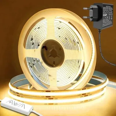 Zdjęcie produktu dla Taśma LED cob 6M ciepła biel 2700K ściemnialna pilot zasilacz oświetlenie
