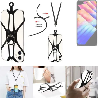 Produktbild von K-S-Trade 3in1 Handykette Handyband Handykordel Halsband Smartphone-Ring Handy-Ring kompatibel mit Infinix Note 30 Play Fingerhalterung Handyring