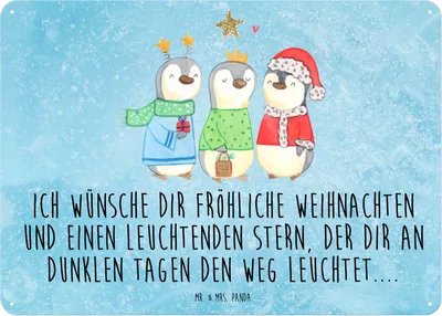 Produktbild von Mr. & Mrs. Panda Schild Winterzeit Heilige drei Könige DIN A5 - Eisblau - Geschenk, tafel, Wandbild, Blechschild, Türschild, Weihnachten, Weihnachtstage, Heiligabend