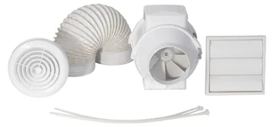 Inline-Ventilator 100 mm, Timer, 2 Stufen, 145/187 m³/h