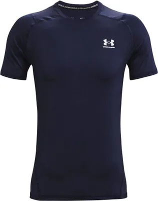 Immagine prodotto di UNDER ARMOUR HeatGear Armour, maglietta da allenamento a maniche corte aderente da uomo, taglia 3XL, colore blu scuro/bianco