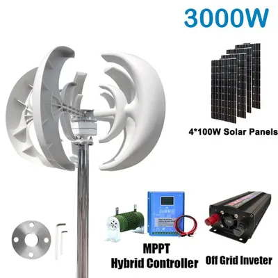 Immagine prodotto di Generatore eolico da 3000W - Turbina eolica - Kit di energia eolica - Turbina eolica verticale