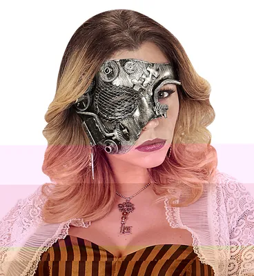 Produktbild von Steampunk Demi Halbmaske silber