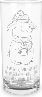 Produktbild von Mr. & Mrs. Panda Glas Schweinchen Glühwein 200 ml - Transparent - Geschenk, Spruch, Trinkglas, Cocktailglas, Tumbler, Weihnachtsmarkt, Weihnachten, Longdrinkglas