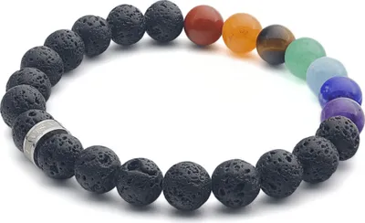 Produktbild von LAVISA Edelstein Armband - Echte Naturstein Perlen | Kristalle, Heilsteine | Onesize Uni (7 Chakra 8mm)