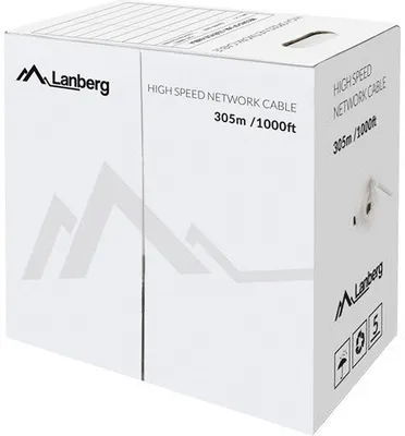 Obrázek produktu pro Lanberg LCU5-12CU-0305-Y, 305 m, Cat5e, U/UTP (UTP), Žlutá