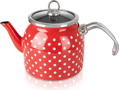Produktbild von Orion | Wasserkocher - Teekessel - 1,1 l - Rot mit weißen Punkten - Retro Design - Spülmaschinenfest