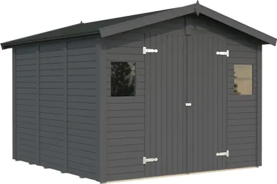 Produktbild von Gartenhaus Palmako Dan 7,5 m² inkl. Fußboden 295 x 324 cm dunkelgrau