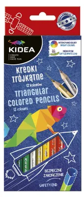 Image de Crayons triangulaires 12 couleurs Kidea 2807