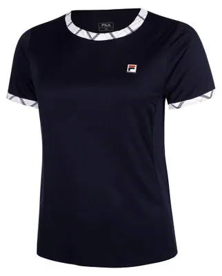 Productafbeelding van FILA Yamila Damen T-shirt, marineblauw/ruitpatroon, maat XXL