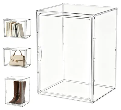 Transparente Schuhboxen, stapelbar, 40x25x30 cm, PET, Magnettür