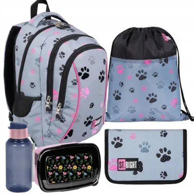 Produktbild von Schulrucksack PAWS St.Right - 5-Teiliges Set. Jugendlicher Rucksack