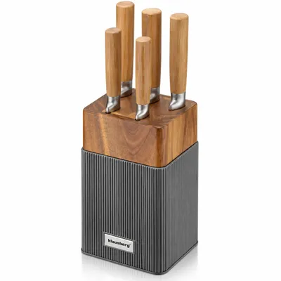 Produktbild von Messerset im Akazienblock 63934, KI-generiertes Bild