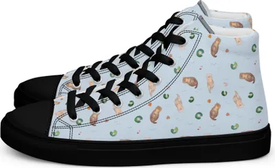 Produktbild von Mr. & Mrs. Panda Damen Sneaker Black Edition Otter Muschel Größe 44 1/2 - Blau - Geschenk, Schwarze, Schwarz, Sneakers, Motivation, Seeotter, Büro, für