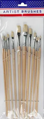 Obrázek produktu pro Ploché štětce na olejové barvy č. 1–12, 12 kusů, Titanum
