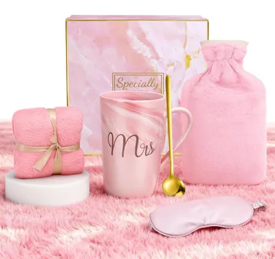 Immagine prodotto di Set regalo con borsa termica, coperta e tazza, colore rosa, 8 pezzi