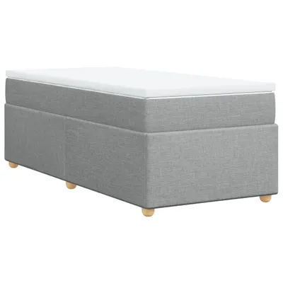 Obrázok produktu pre Posteľný rám boxsping s matracom bledosivý 80x200 cm látka