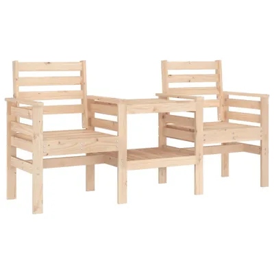 Produktbild von vidaXL Gartenbank mit Tisch 2-Sitzer Massivholz Kiefer