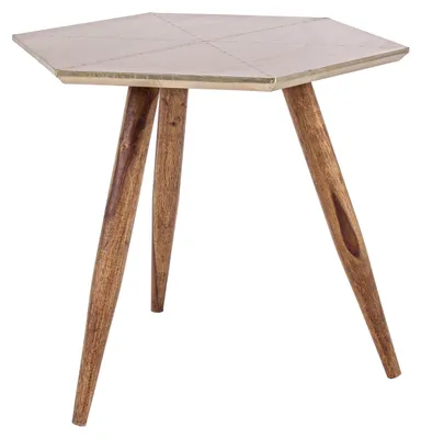 Beistelltisch Sheesham-Holz Eisen braun 50x50x50 cm