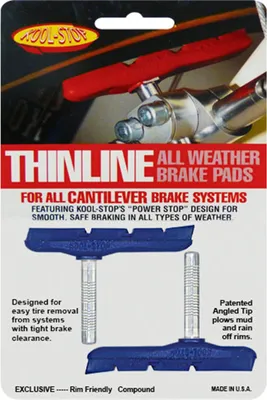 Produktbild von Kool-Stop Bremsschuhe C3 Thinline Cantilever, L=71,8mm asymm., für Aluminiumfelgen, blau