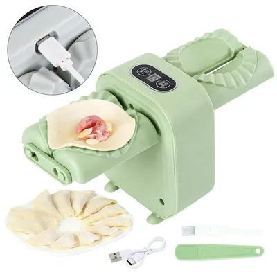 Produktbild von Teigtaschenmaschine, elektrische Doppelkopf-Teigtaschenmaschine, USB-Ladedesign, einfach zu handhabende Familienfeiern oder großes Festkochen