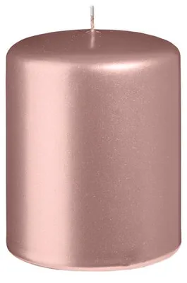 Produktbild von Stumpenkerzen Metallic Matt Taupe Rose 100 x Ø 80 mm, 12 Stück