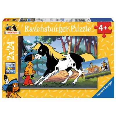 Produktbild von 2 x 24 Teile Ravensburger Kinder Puzzle Yakari und "kleiner Donner" 08869