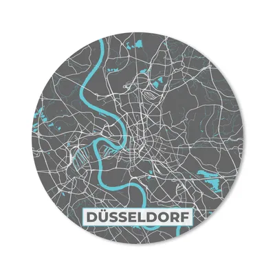 Produktbild von MuchoWow® Mauspad Mousepad Blau - Deutschland - Karte - Stadtplan - Düsseldorf 40x40 cm - Mousepads - Maus Mat - Pad - Mausunterlage - Schreibtisch Accessoires
