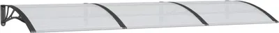 Image de vidaXL Auvent de porte Noir 300x100 cm Polycarbonate