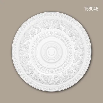 Produktbild von PROFHOME 156046 Rosette aus Polyurethan Stuck Deckenrosette Zierelement Ø 86 cm