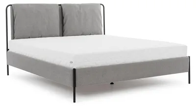 Immagine prodotto di Letto moderno per camera da letto Letto matrimoniale grigio Struttura in metallo Letti in tessuto
