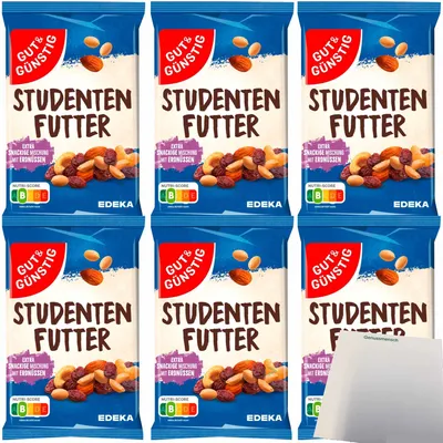Produktbild von G&G Studentenfutter 6er Pack (6x200g Beutel) + usy Block