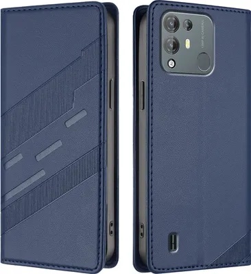 Produktbild von Hülle für Blackview A55 Pro, Kunstleder Brieftaschen Handyhülle mit Kartenfach und Standfunktion Blau