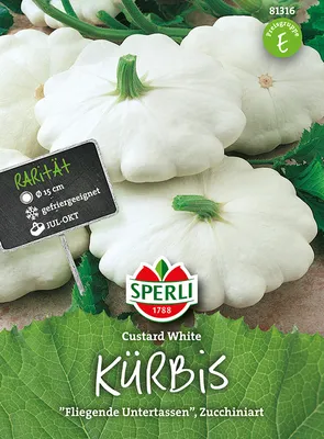 Produktbild von SPERLI Zucchinisamen Custard White Cucurbita pepo 6 Pflanzen