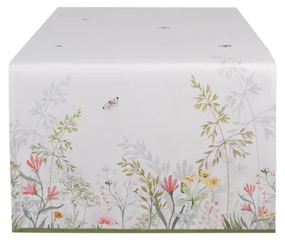 Obrázok produktu pre Clayre & Eef Bežec na stôl 50x140 cm Biele bavlnené kvety