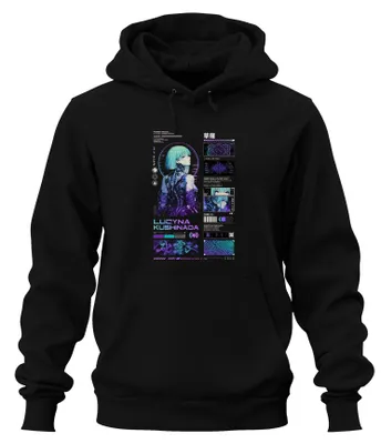 Produktbild von Lucyna Kushinada Cyberpunk Anime Japan Y2K Edgerunners Hoodie Kapuzenpullover, Schwarz, L