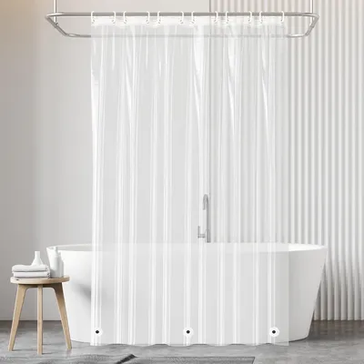 Produktbild von Duschvorhang transparent, schimmelresistent, 180 x 200 cm, mit Magneten, für Badezimmer
