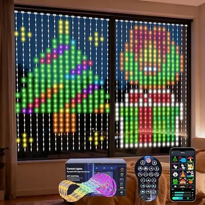 Zdjęcie produktu dla Inteligentny Łańcuch Świetlny 256 Diod Led Do Wnętrz 2,4X2,4M Z Pilotem
