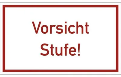 Produktbild von Dreifke® Schild Vorsicht Stufe!, Kunststoff, 250x150 mm