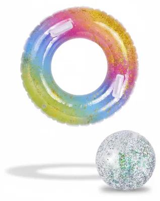 Produktbild von InAndOutdoorMatch - Aufblasbare Schwimmweste - 100 cm - Glitterdesign