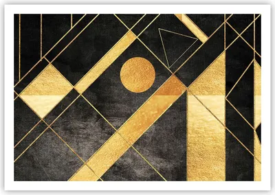 Produktbild von Poster - Poster ohne Rahmen - Golden Schwarz Figuren - 100x70 cm - Wand Bild - Wanddeko - Wandbilder - Kunstposter - Wandposter - Bilder - Kunstdruck - Wanddekoration - Wandbild - P2XAA100x70-5089