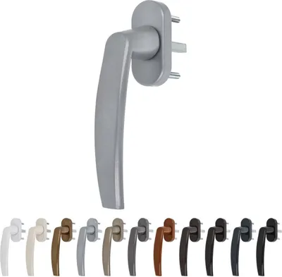 Produktbild von Premium Aluminium Fenstergriff Victory  - Metall Sockel, Farbe:Grau RAL 7016, Stiftlänge:40mm