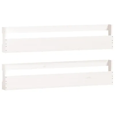 Produktbild von vidaXL Wand-Schuhregale 2 Stk. Weiß 110x9x23 cm Massivholz Kiefer