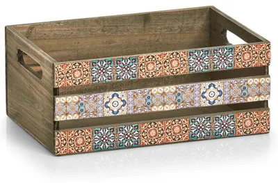 Produktbild von Zeller Present 15192, Aufbewahrungsbox, Mehrfarbig, Holz, Rechteckig, Papier, Sperrholz, Holz, Muster, Drinnen