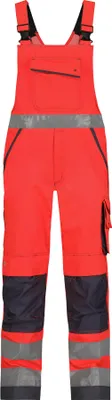 Obrázek produktu pro Kalhoty DASSY® Malmedy s vysokou viditelností a kapsami na kolenou NEON RED/CEMENT GREY velikost 46 délka: PLUS