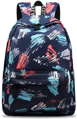 Immagine prodotto di Zaino scolastico impermeabile con scomparto per laptop, nero e blu