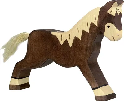 Produktbild von HOLZTIGER Pferd aus Holz - laufend, dunkelbraun