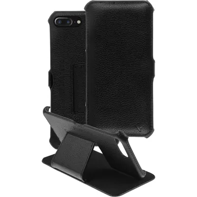 Produktbild von PhoneNatic Echt-Lederhülle kompatibel mit Apple iPhone 7 Plus / 8 Plus - Leder-Case schwarz + Glasfolie