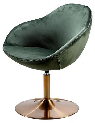Produktbild von FineBuy Loungesessel SIRAN 70 x 79 x 70 cm Design Drehstuhl, Clubsessel mit Armlehne, Drehsessel Cocktailsessel Lounge, Barsessel Besucherstuhl, Sessel mit grünem Stoffbezug